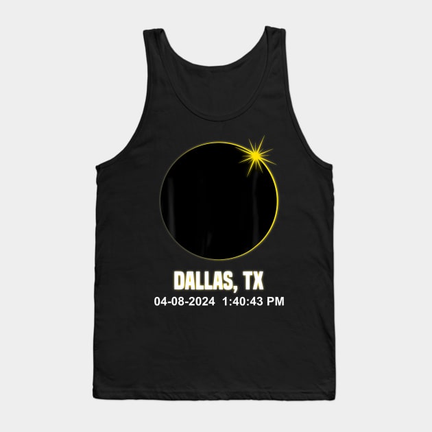 Total Solar Eclipse Dallas 2024 Time Texas Eclipse Tank Top by klei-nhanss